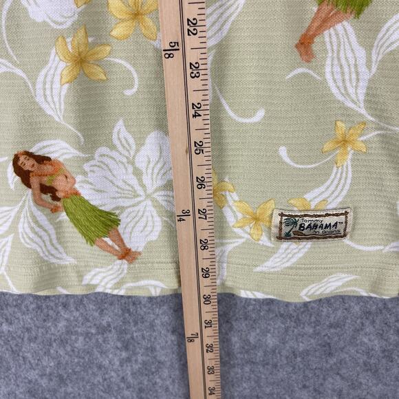 Vintage Tommy Bahama Hawaiian Polo Shirt Mens Medium Hula Girl Floral Textured - Picture 8 of 13